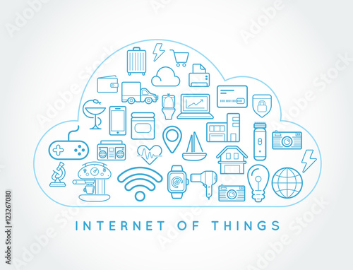 Cloud IOT Internet of Things Smart Home Vector Quality Design wi