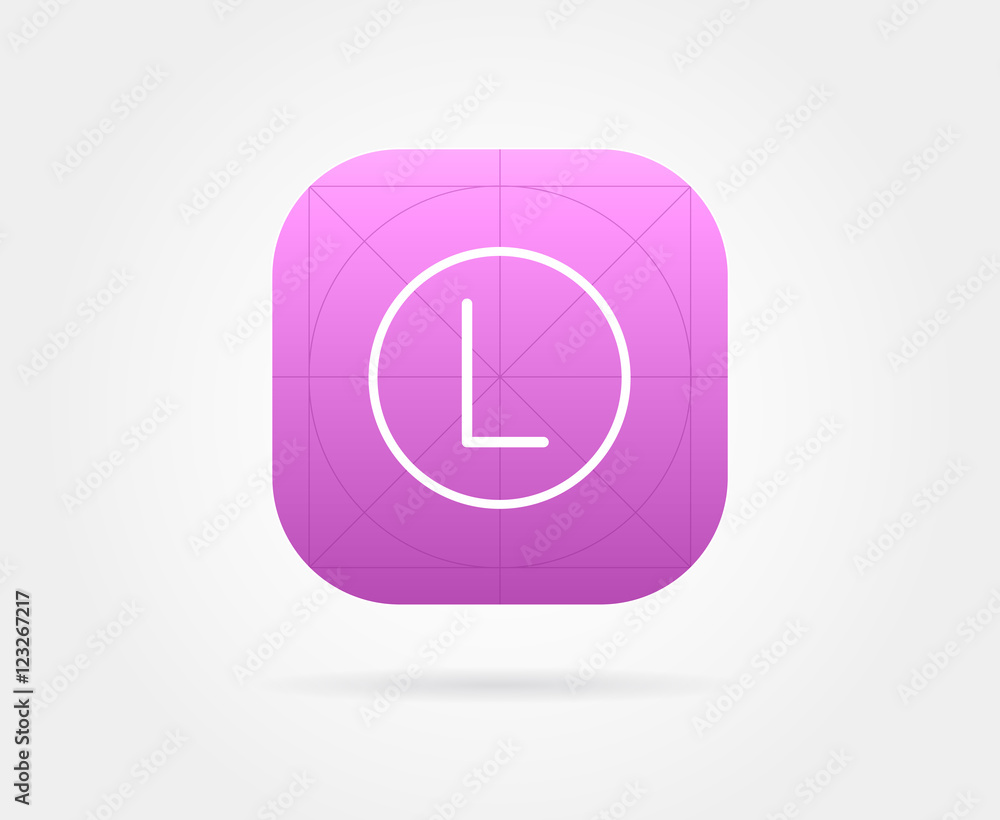 App Icon Template with Guidelines. Vector Fresh Colour App Icon Template with Guidelines. Vector Fresh Colour