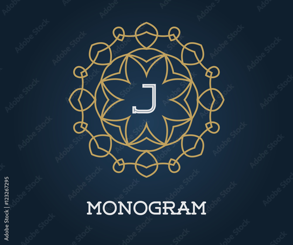 Monogram Design Template with Letter Vector Illustration Premium Monogram Design Template with Letter Vector Illustration Premium