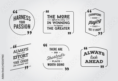 Typographic Quote Template Bubble. Template Vector Set.