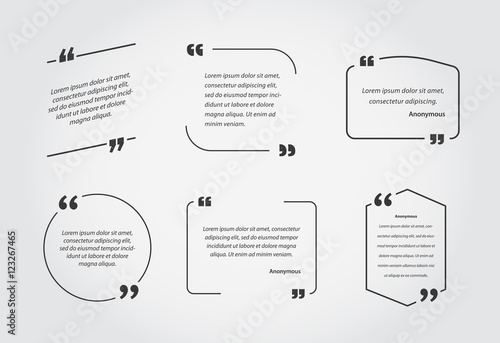 Empty Quote Template Bubble. Template Vector Set.