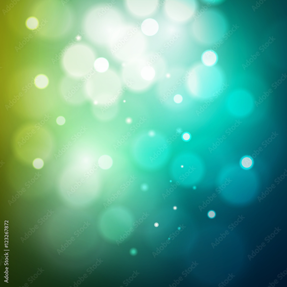 Abstract light blue, white and green bokeh background Vector illustration. Defocused glitter sparkles. Abstract light blue, white and green bokeh background Vector illustration. Defocused glitter sparkles.