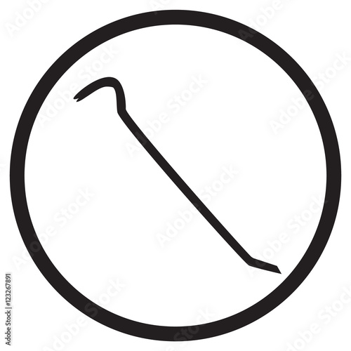 icon crowbar black silhouette in circle vector illustration