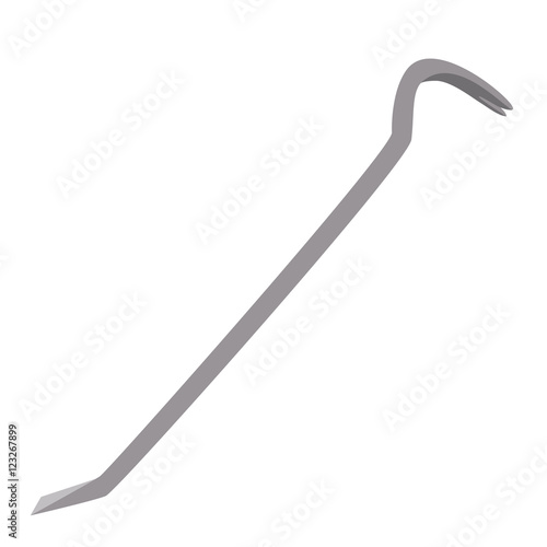 crowbar steeel tool vector illustration