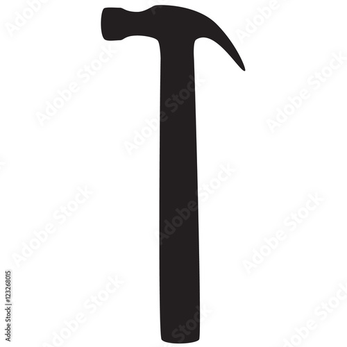 hammer black flat vector illustration