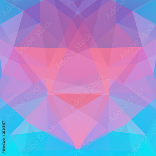 Abstract mosaic background. Pink, blue triangle geometric background. Design elements. Vector illustration