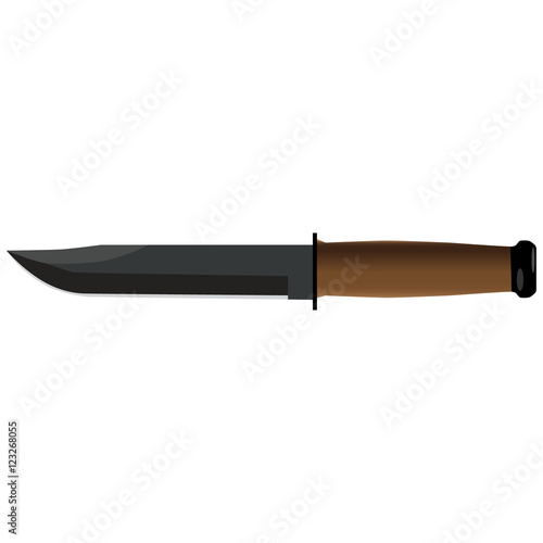 army knife military knife steel wooden vector illustration