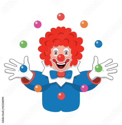 vector icon of juggling clown