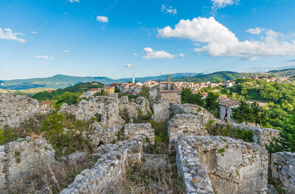 Gessopalena (Abruzzo, Italy) - In the Gessopalena town there is a public archeological site of the old medieval village in gypsum stone, now destroyed, with the suggestive view of Majella mountains.  