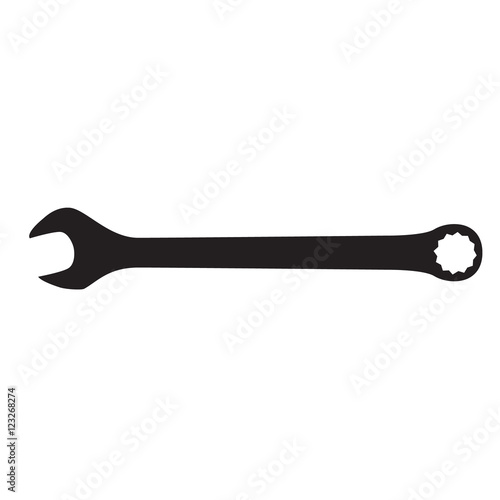 wrench2 black flat vector illustration
