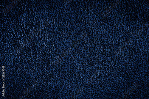 Blue leather wallpaper, background, texture, pattern with vignette