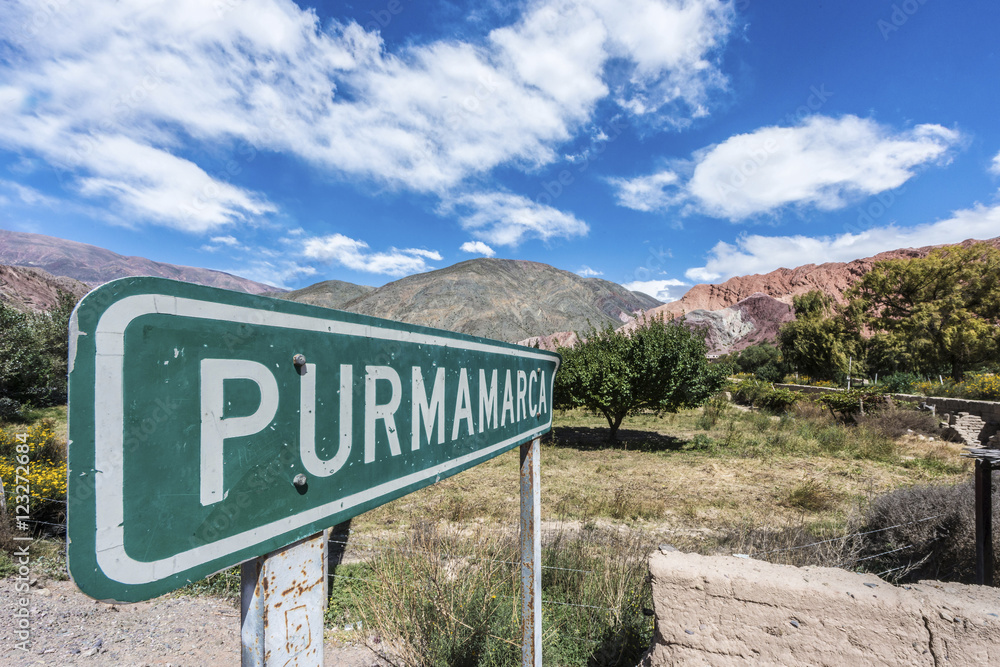 Sign near Hill of Seven Colors in Jujuy, Argentina.