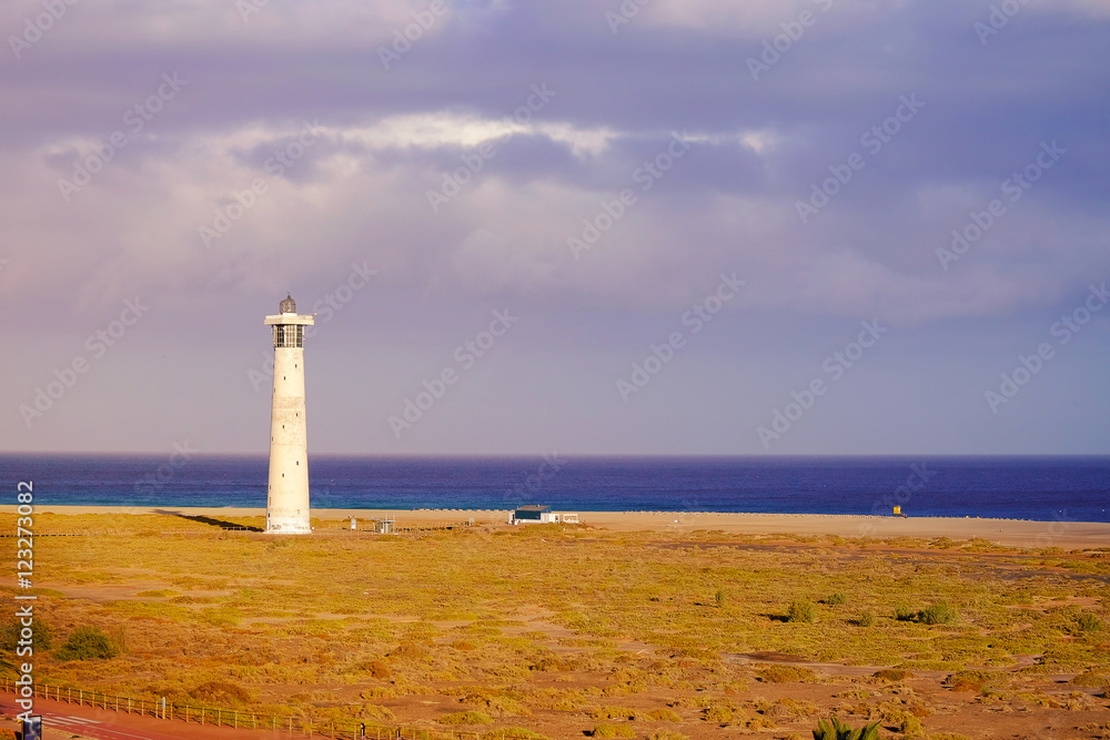 Light house on the beach in Morro Jable on the Canary Island Fue Light house on the beach in Morro Jable on the Canary Island Fue