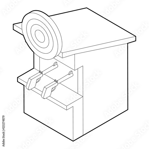 Shooting gallery icon. Outline illustration of shooting gallery vector icon for web