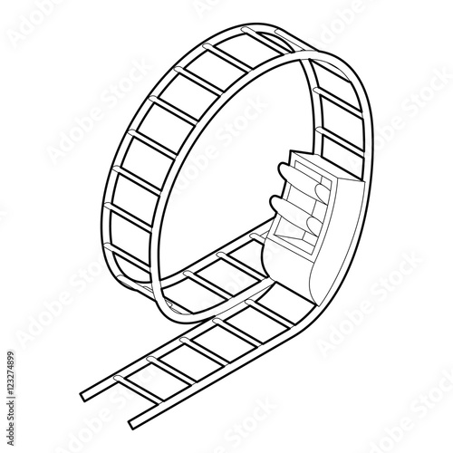 Rollercoaster icon. Outline illustration of rollercoaster vector icon for web