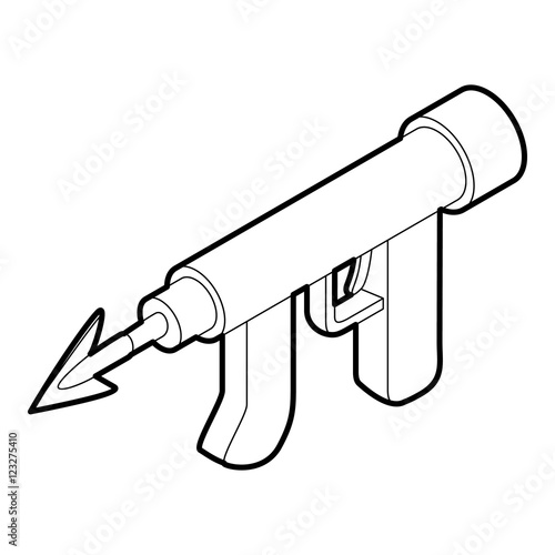 Underwater speargun icon. Outline illustration of underwater speargun vector icon for web