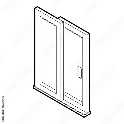 Sliding door icon. Outline illustration of sliding door vector icon for web