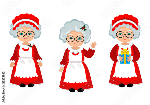 Happy Mrs. Claus. Illustration.