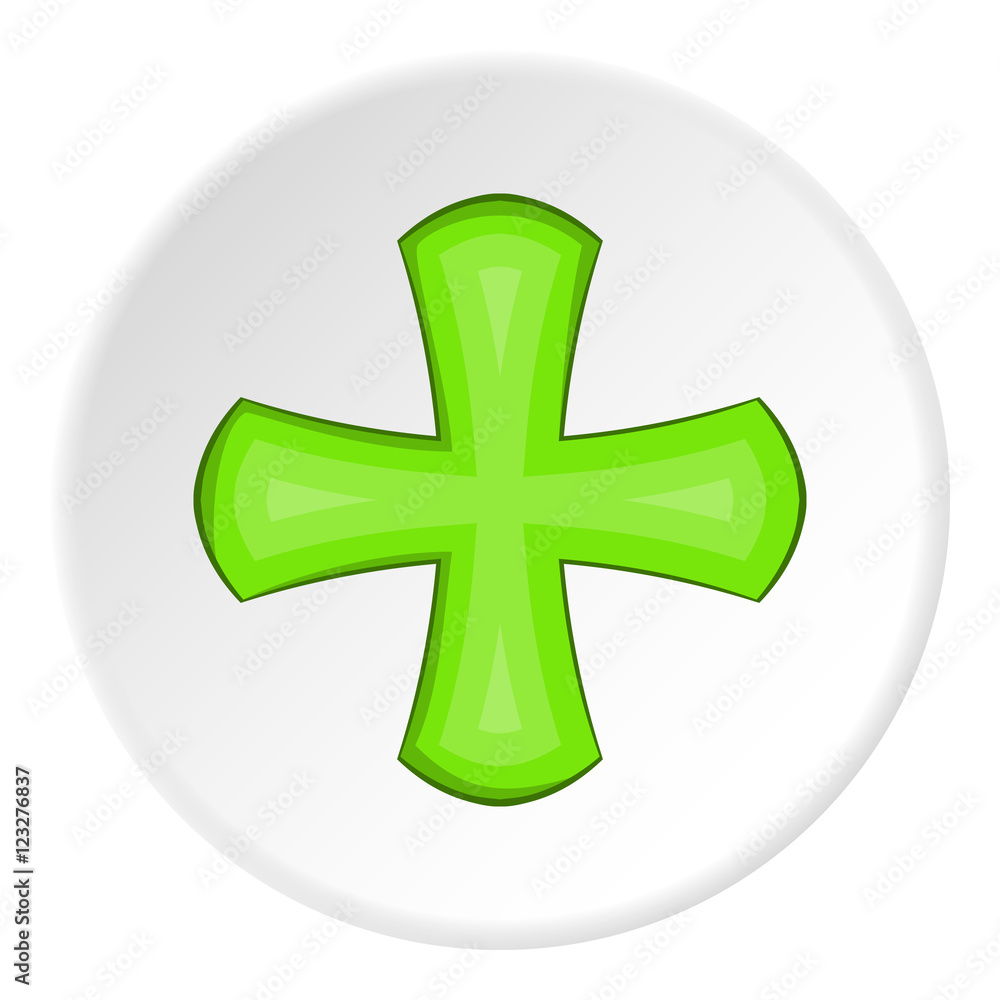 Green cross icon. artoon illustration of green cross vector icon for web Green cross icon. artoon illustration of green cross vector icon for web