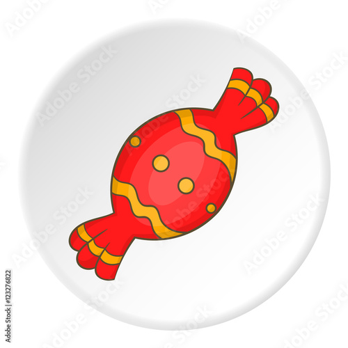 Candy in red wrapper icon. artoon illustration of candy vector icon for web