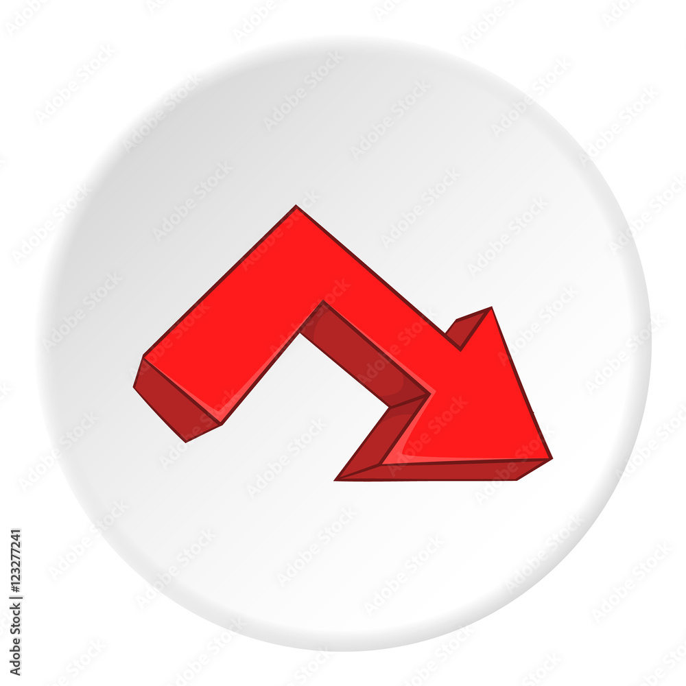 Right broken arrow icon. artoon illustration of right broken arrow vector icon for web Right broken arrow icon. artoon illustration of right broken arrow vector icon for web