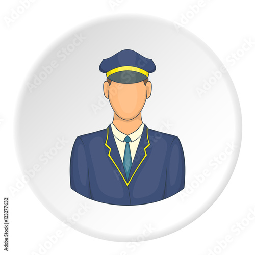 Train driver icon. artoon illustration of train driver vector icon for web