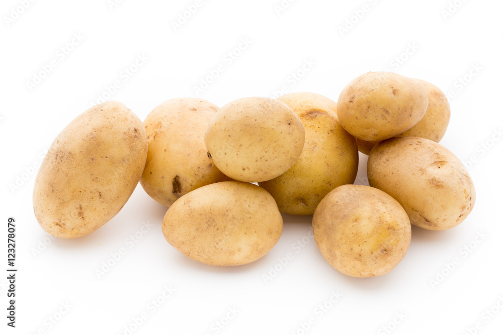 New potato isolated on white background. New potato isolated on white background.