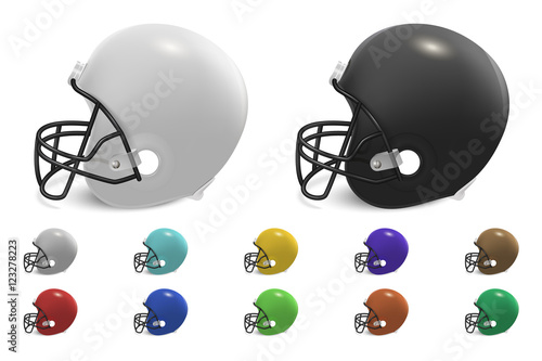 Vector football helmets set