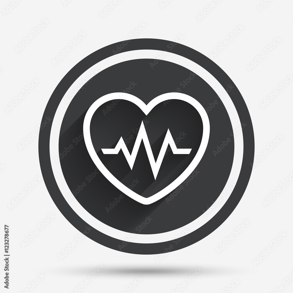 Heartbeat sign icon. Cardiogram symbol.