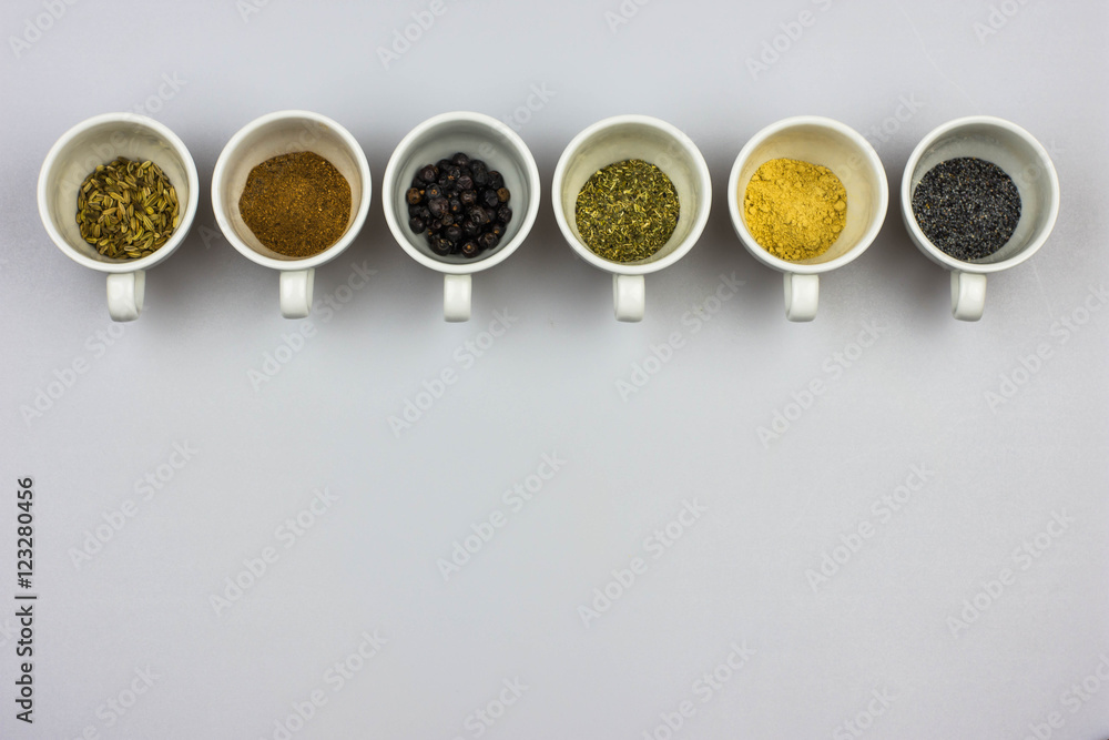 Herbal tea ingredients - fennel seeds, cinnamon, juniper seeds, mallow, ginger, poppy seeds Herbal tea ingredients - fennel seeds, cinnamon, juniper seeds, mallow, ginger, poppy seeds