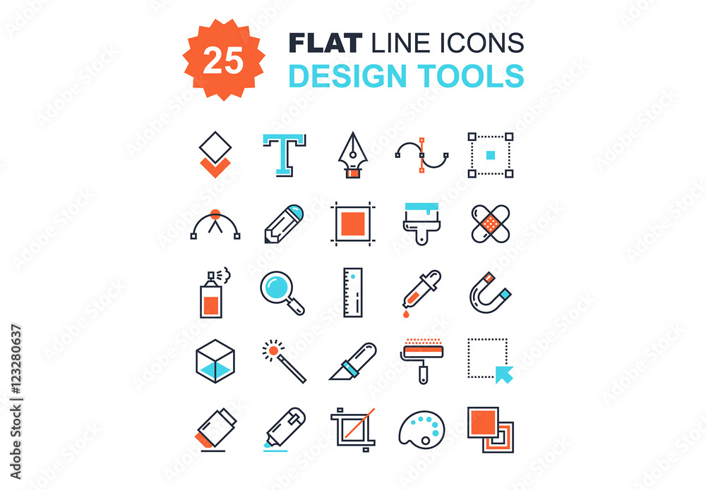 Design Tools Icons Set Stock Template Adobe Stock
