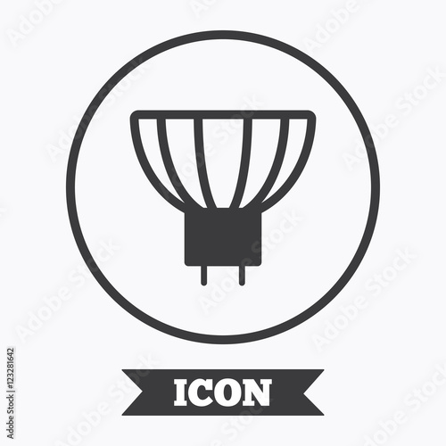 Light bulb icon. Lamp GU5.3 socket symbol.