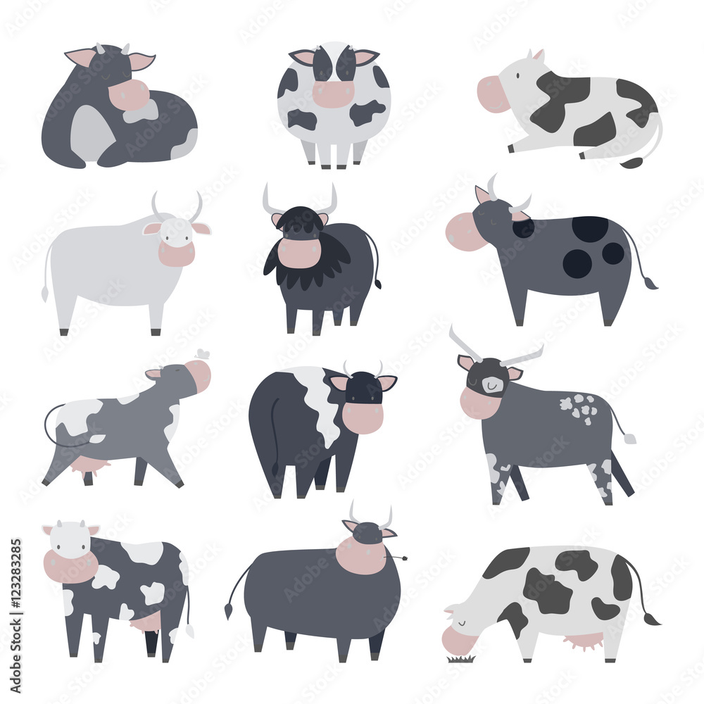 Cartoon cow character Cartoon cow character