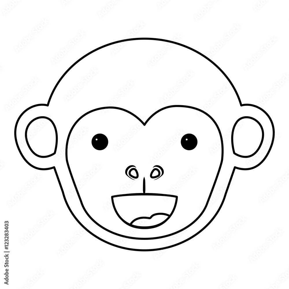 Monkey cartoon icon. Animal ape and character theme. Isolated design. Vector illustration Monkey cartoon icon. Animal ape and character theme. Isolated design. Vector illustration