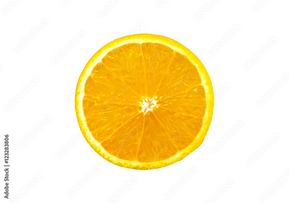 Section of an orange isolated on white background Section of an orange isolated on white background