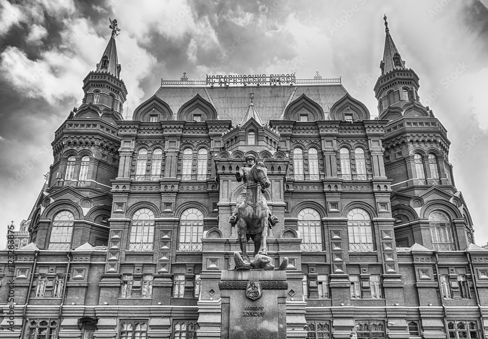 The State Historical Museum and Marshal Zhukov statue, Moscow, R