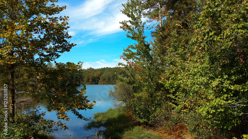 Early autumn lake view