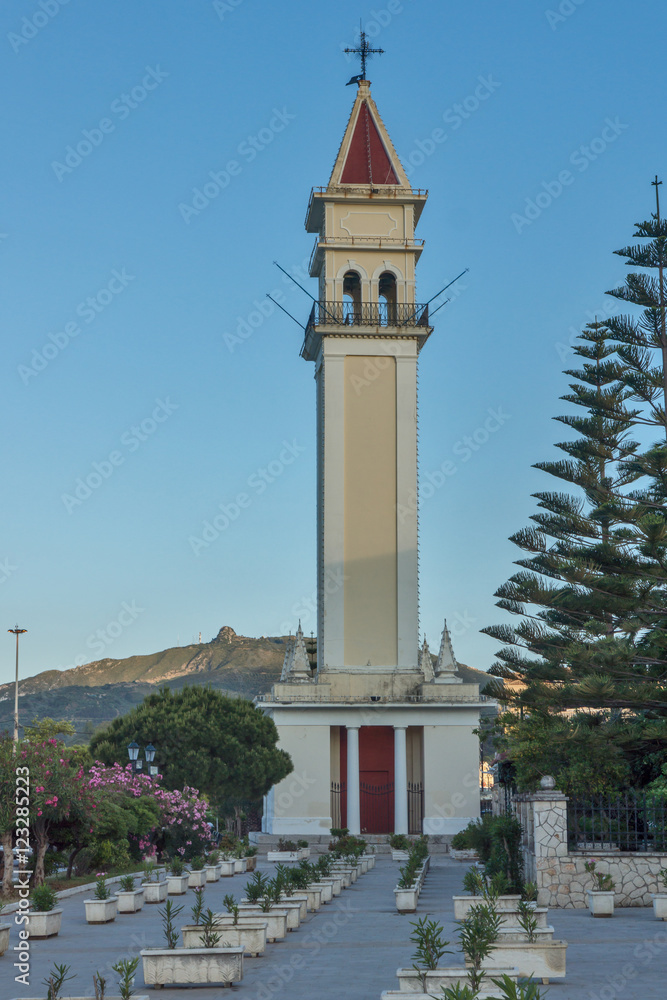 bell tower of Cathedral of Saint Dionysios in Zakynthos City, Greece