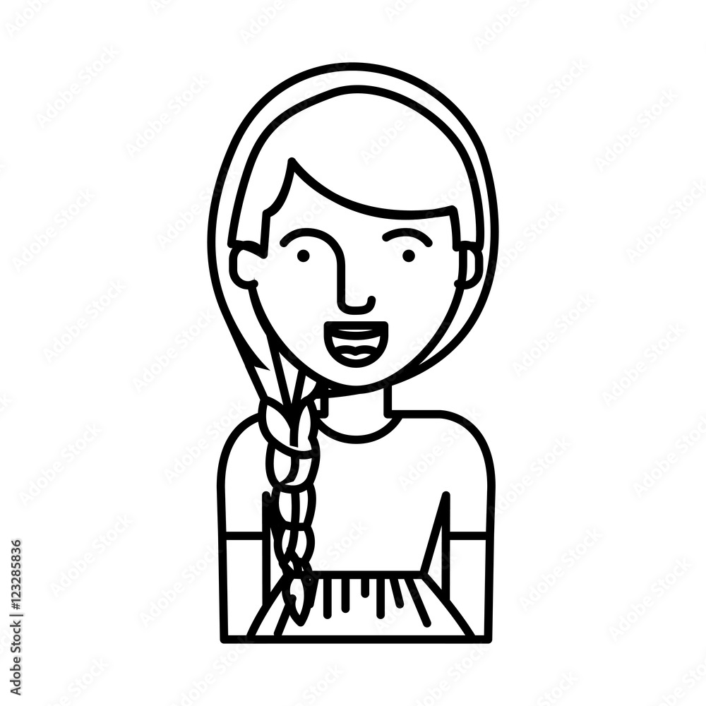 Woman cartoon icon. Avatar people person and human theme. Isolated design. Vector illustration