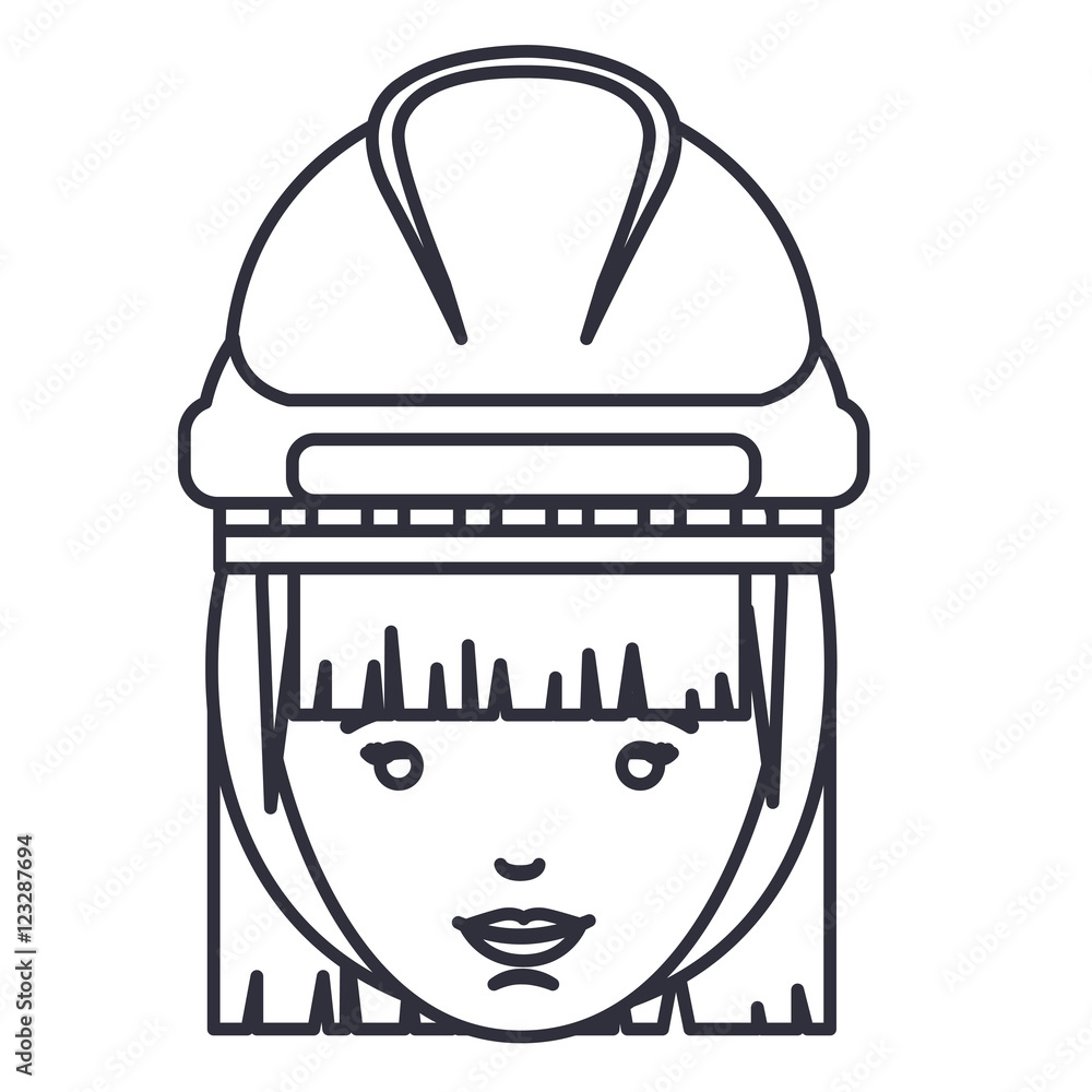 woman cartoon with helmet icon. Avatar people person and human theme. Isolated design. Vector illustration