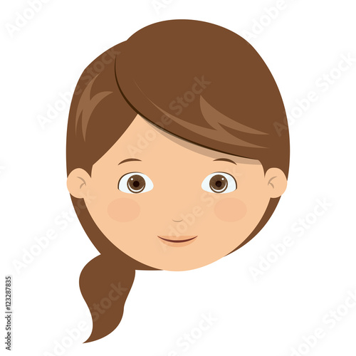 Girl cartoon face icon. Kid child little and people theme. Isolated design.  Vector illustration Stock Vector | Adobe Stock