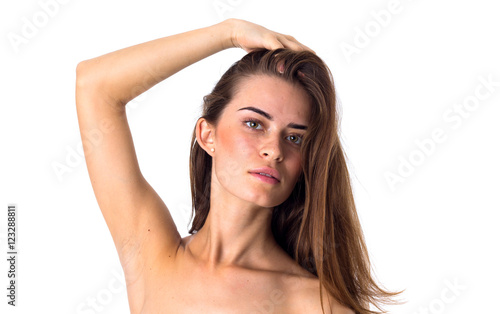 Woman fixing her hair