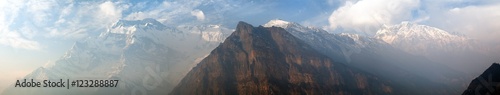 Morning panoramic view of Annapurna range