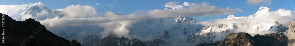 Evening panoramic view of mount Cho Oyu