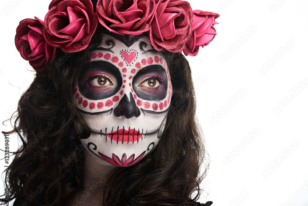 woman with skull make up woman with skull make up