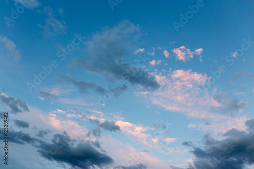 beautiful sky with clouds in the evening