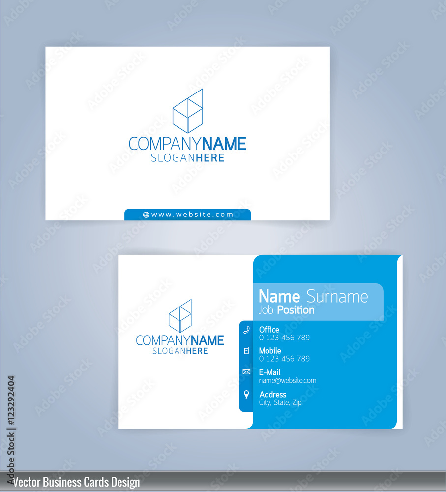 Modern creative and clean business card Design template. Blue and white template Modern creative and clean business card Design template. Blue and white template