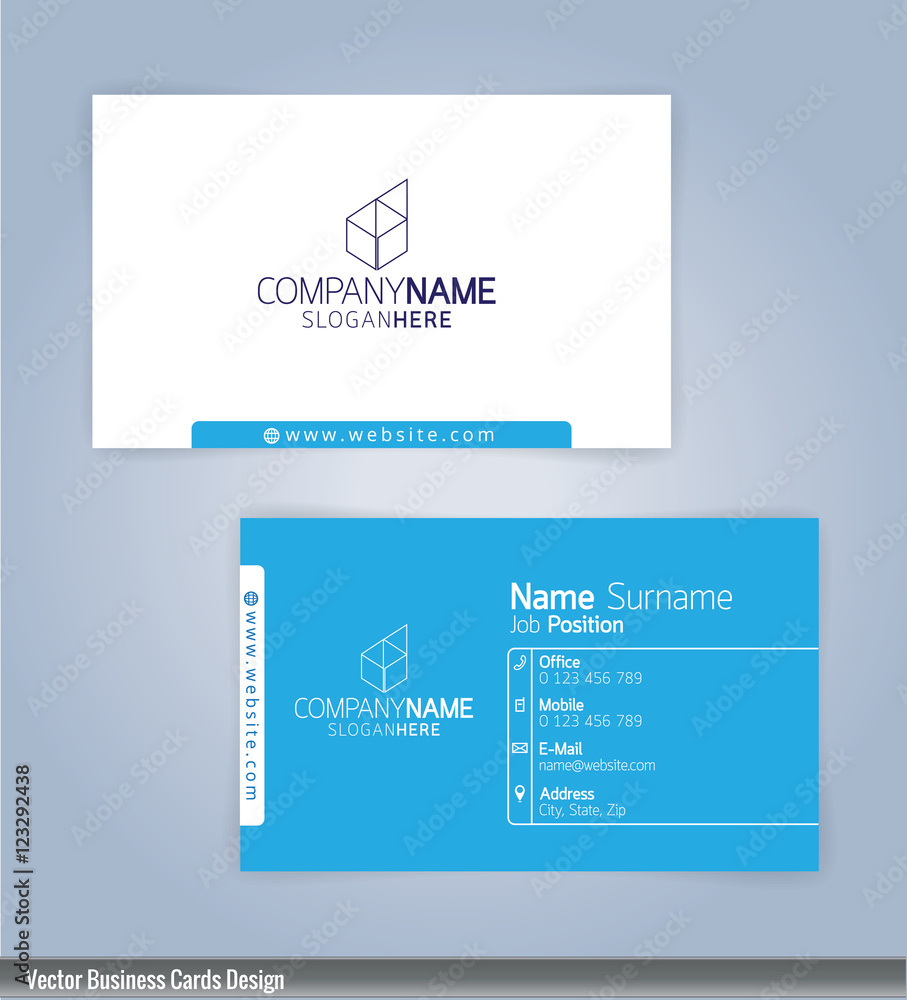 Modern creative and clean business card Design template. Blue and white template Modern creative and clean business card Design template. Blue and white template