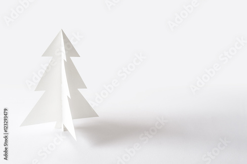 Christmas tree isolated on white background. Christmas tree pape
