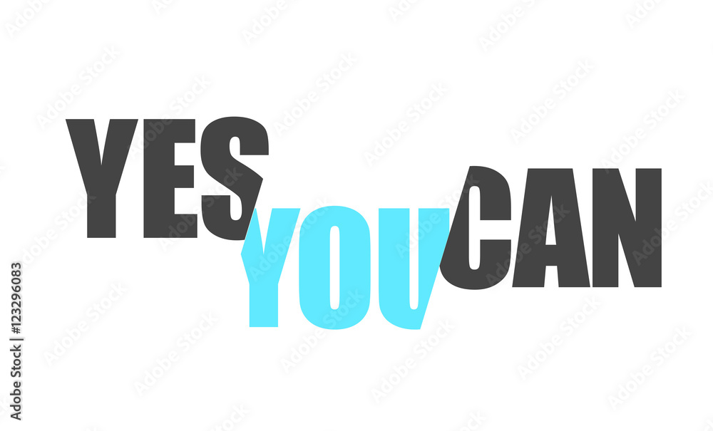 Yes you can positive message illustration design
